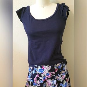 Loft Ruffle Sleeve Tee Shirt